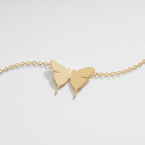 Gold Dainty Butterfly Choker Necklace for Women