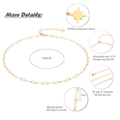 18k Gold Pearl Choker Necklace with North Star Charm