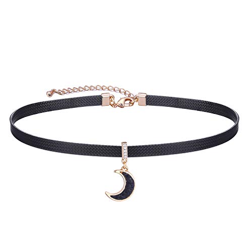 Elegant Black Moon Choker Necklace for Her