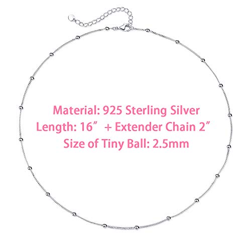 Dainty Satellite Bead Choker Necklace in Silver