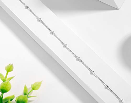 Dainty Satellite Bead Choker Necklace in Silver