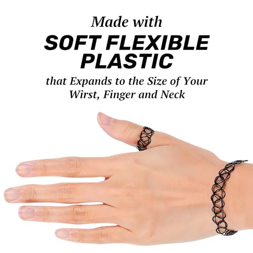 Retro Henna Tattoo Necklace, Bracelet & Ring Set