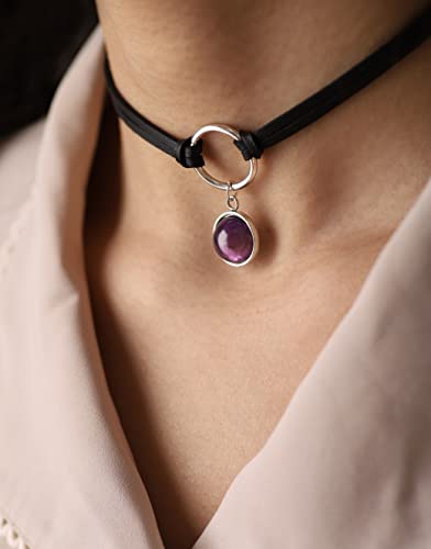 Gothic O Ring Crystal Choker Necklace
