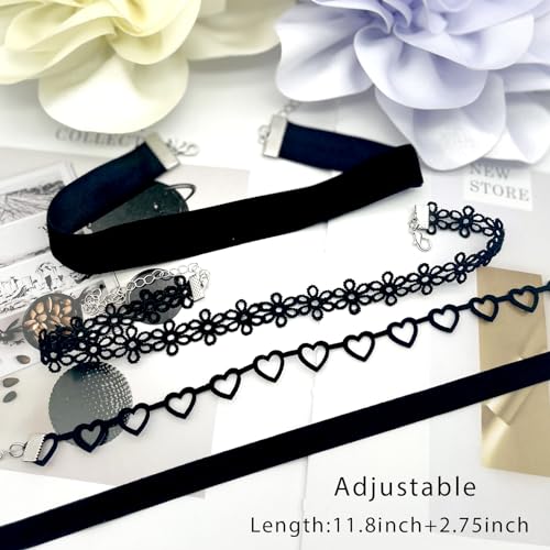 Black Velvet Choker Necklace Set for Women