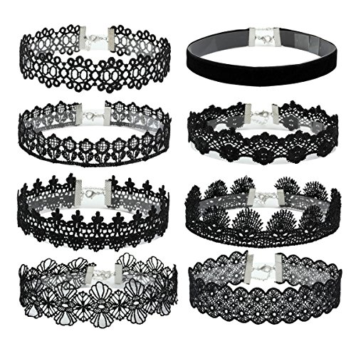 Gothic Lace Choker Necklace Set for Women
