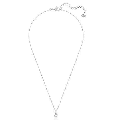 Swarovski White Crystal Trilogy Necklace with Rhodium Chain