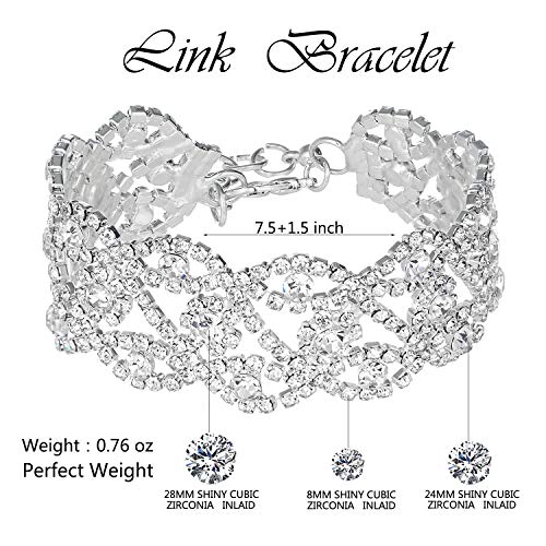 Rhinestone Choker, Bracelet, and Earrings Set