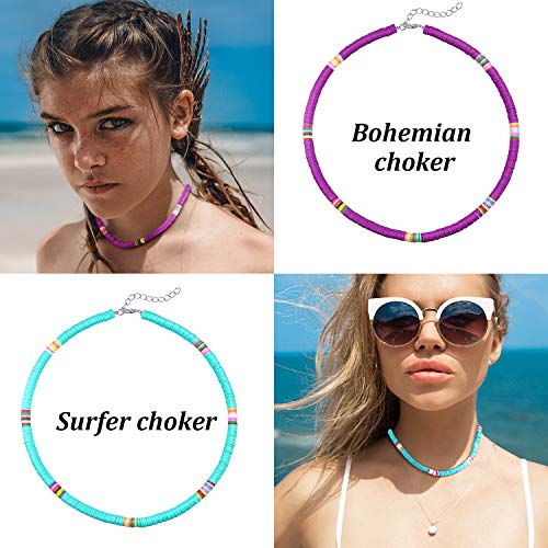 Colorful Beaded Choker Necklace Set for Women