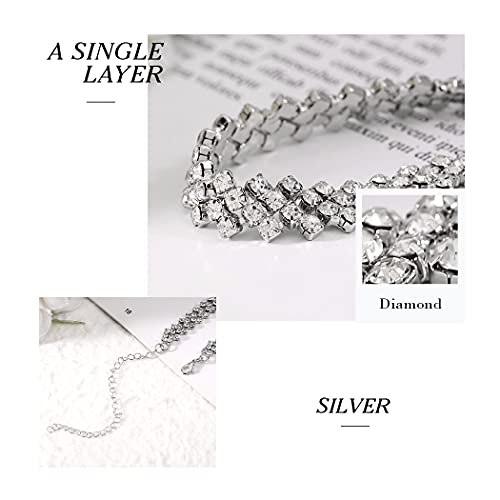 Sparkly Crystal Rhinestone Choker Necklace for Women
