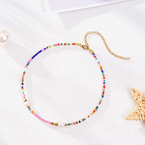 Colorful Freshwater Pearl Beaded Choker Necklace