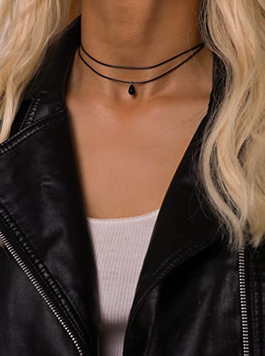 Dainty Double Layered Black Choker Necklace