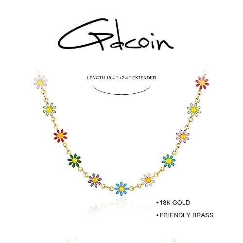 Dainty Gold Daisy Choker Necklace for Women