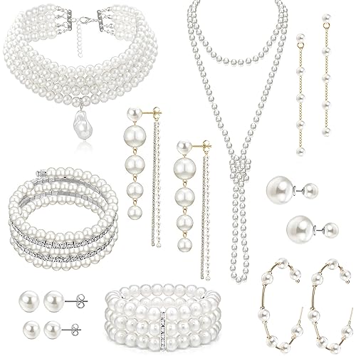 16-Piece Pearl Jewelry Set for Women