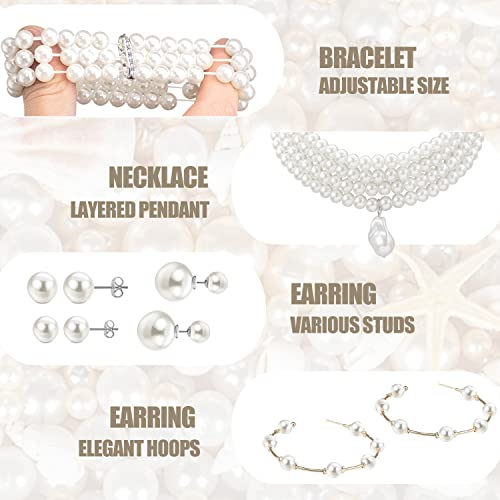 16-Piece Pearl Jewelry Set for Women