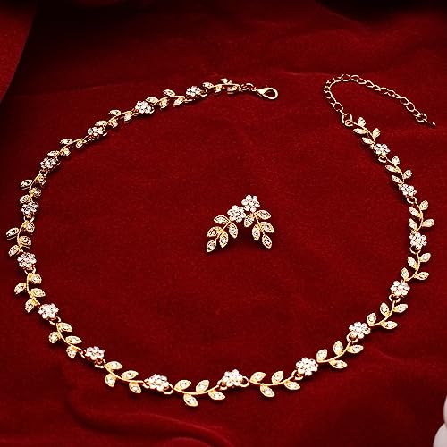 Bridal Austrian Crystal Jewelry Set: Choker & Earrings