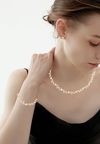 Bridal Austrian Crystal Jewelry Set: Choker & Earrings