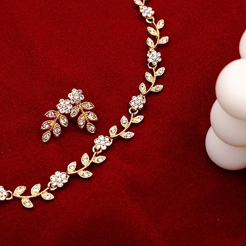 Bridal Austrian Crystal Jewelry Set: Choker & Earrings