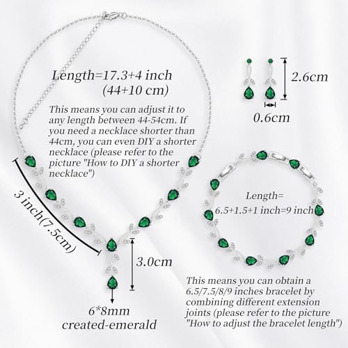 Emerald Jewelry Set for Women & Bridesmaids
