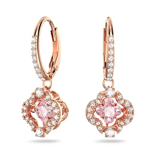 Swarovski Pink Stone Rose Gold Pierced Earrings