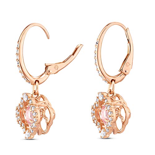 Swarovski Pink Stone Rose Gold Pierced Earrings