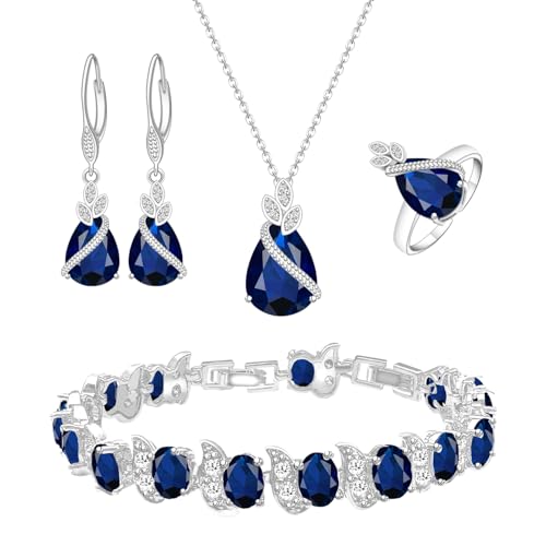 Royal Blue Sapphire Jewelry Set for Women