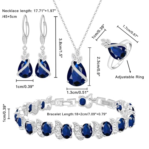 Royal Blue Sapphire Jewelry Set for Women