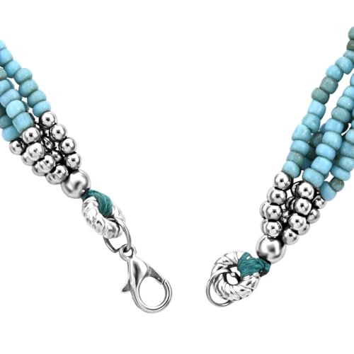 Chunky Blue Beaded Jewelry Set for Women