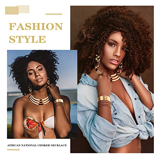 JOERICA Gold Tone Choker Necklace and Bracelet Set