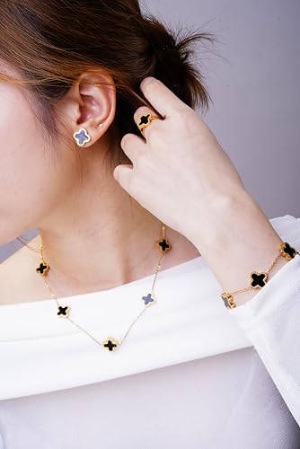 Elegant 18K Gold Plated Clover Jewelry Set