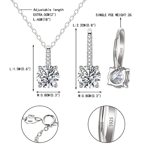 Sterling Silver Wedding Jewelry Set with CZ