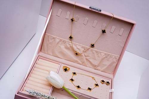 Elegant 18K Gold Plated Clover Jewelry Set