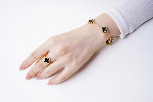 Elegant 18K Gold Plated Clover Jewelry Set