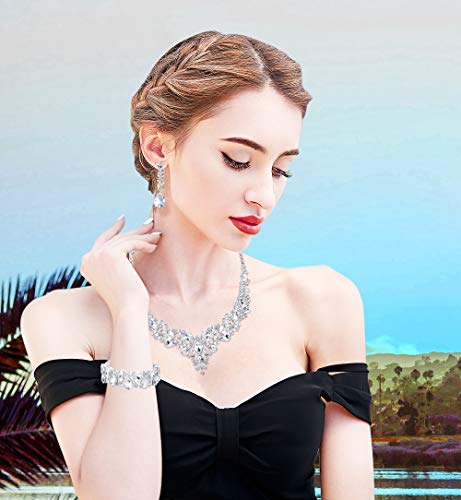Udalyn Rhinestone Bridal Jewelry Set for Weddings