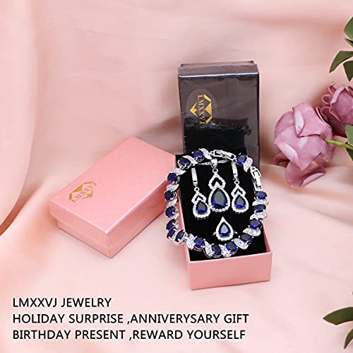 Platinum Plated Women’s Jewelry Set - Blue