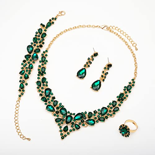 Austrian Crystal Bridal Jewelry Set - 4 Pieces