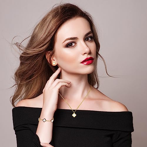 Cute Double-Sided Lucky Clover Jewelry Set