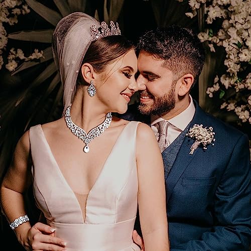 Crystal Teardrop Bridal Jewelry Set for Women