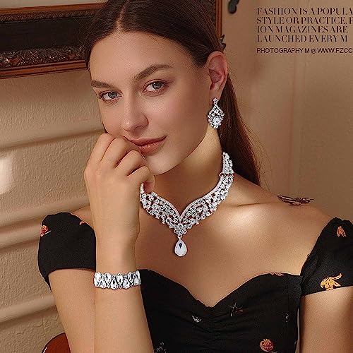 Crystal Teardrop Bridal Jewelry Set for Women