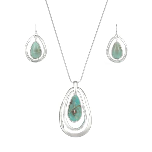 Madison Tyler Women's Green Teardrop Jewelry Set