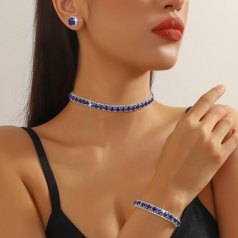 Silver-Plated Crystal Infinity Jewelry Set for Women