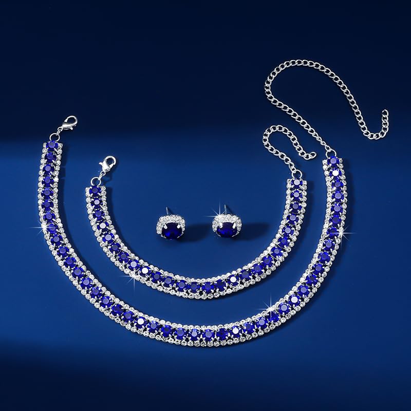 Silver-Plated Crystal Infinity Jewelry Set for Women
