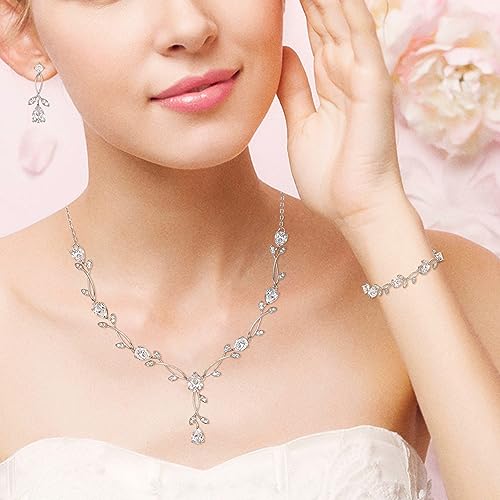 Elegant White Gold Wedding Jewelry Set for Women