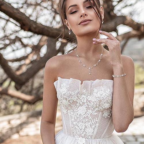 Elegant White Gold Wedding Jewelry Set for Women