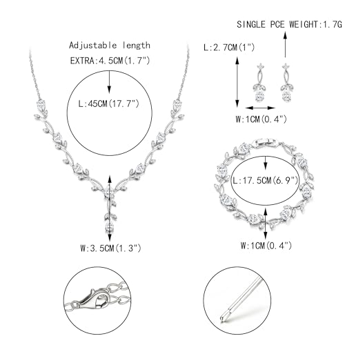 Elegant White Gold Wedding Jewelry Set for Women
