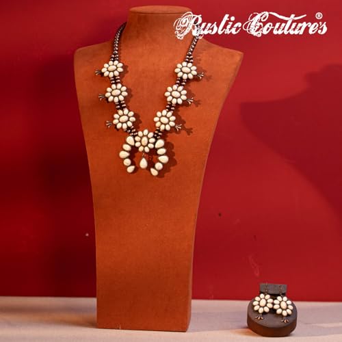 Turquoise Western Necklace and Earrings Jewelry Set