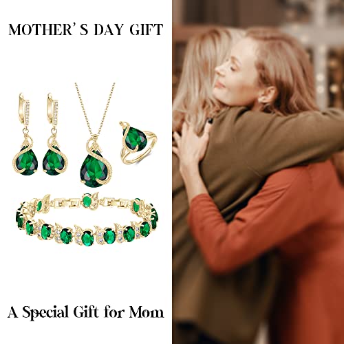 Emerald Birthstone Bridal Jewelry Set for Women