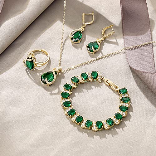 Emerald Birthstone Bridal Jewelry Set for Women