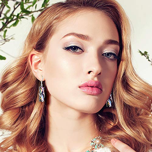 Teardrop Druse Crystal Dangle Earrings Set