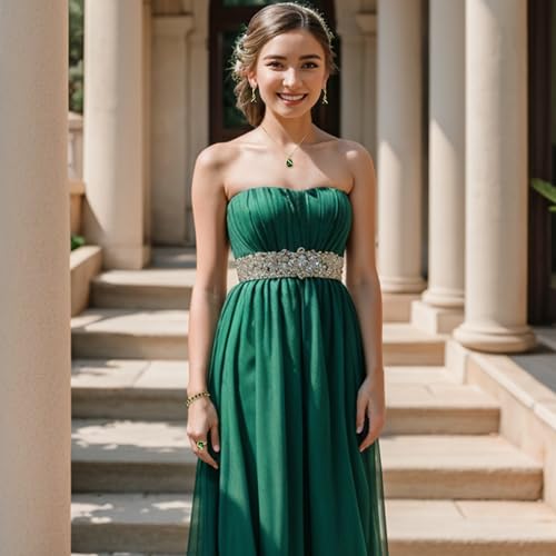 Emerald Sparkling Zirconia Jewelry Set Gift