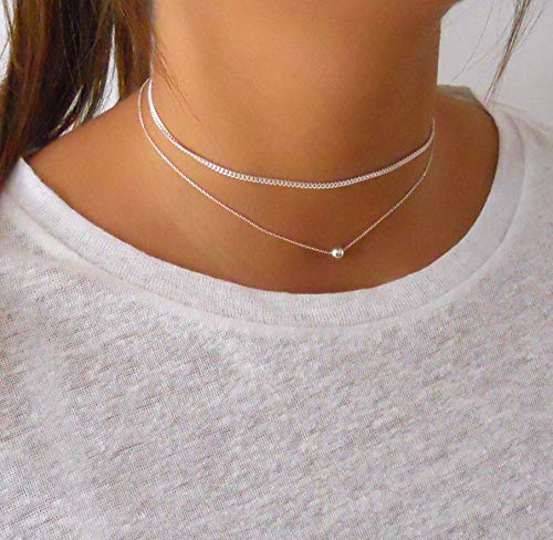Annika Bella 925 Sterling Silver Choker Necklace Set